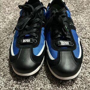 BOSS Men's Black and Blue Shoes